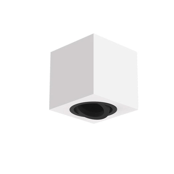 Surface mounted square white / black ceiling housing with flush pivot module bracket - TILLUME