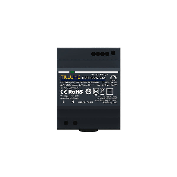 DIN Rail Power Supply | Output 24V 4.2A 100W Constant Voltage - TILLUME