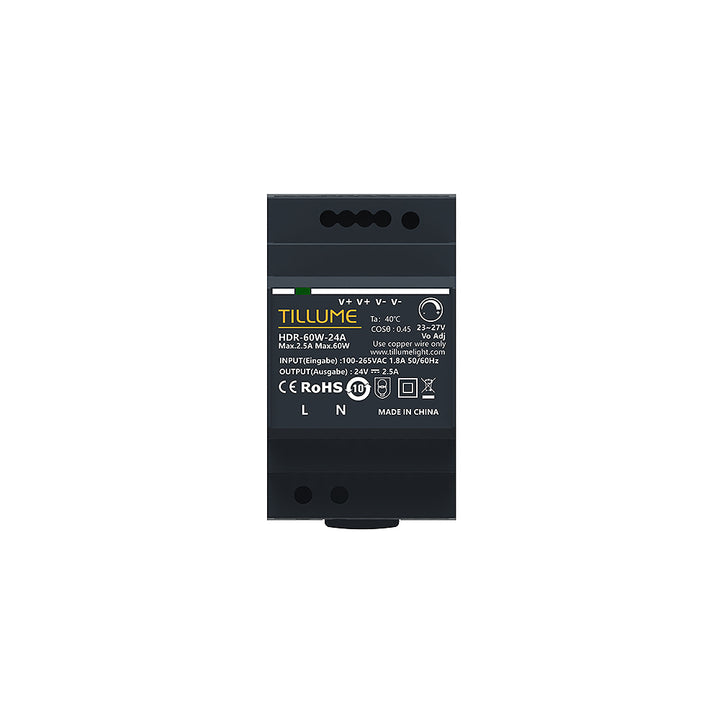 DIN Rail Power Supply | Output 24V 2.5A 60W Constant Voltage - TILLUME