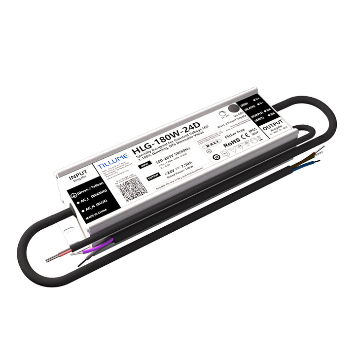 DALI Dimmable Power Supply AC/DC 180W | Constant Voltage 24V DT6 7.5A - TILLUME