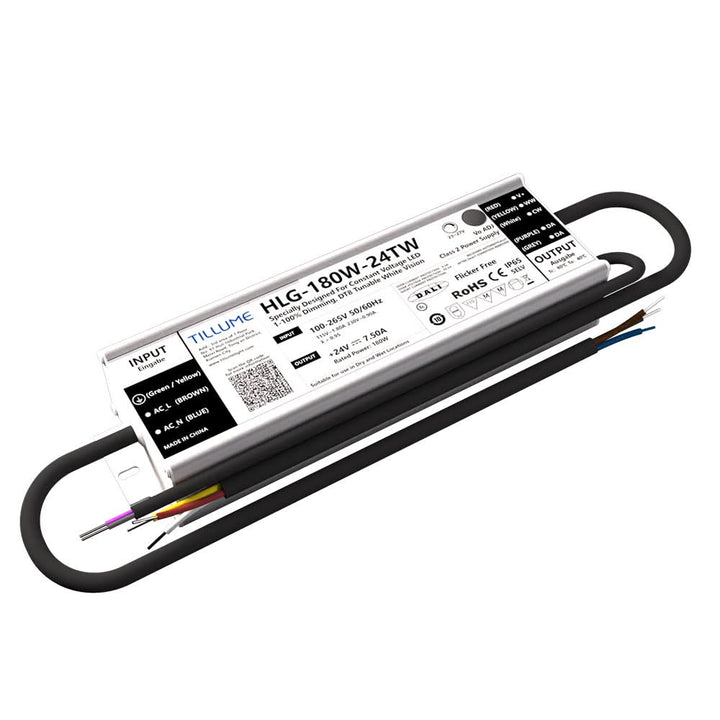 DALI Tunable White LED Power Supply AC/DC 180W | Constant Voltage 24V DT8 7.5A - TILLUME