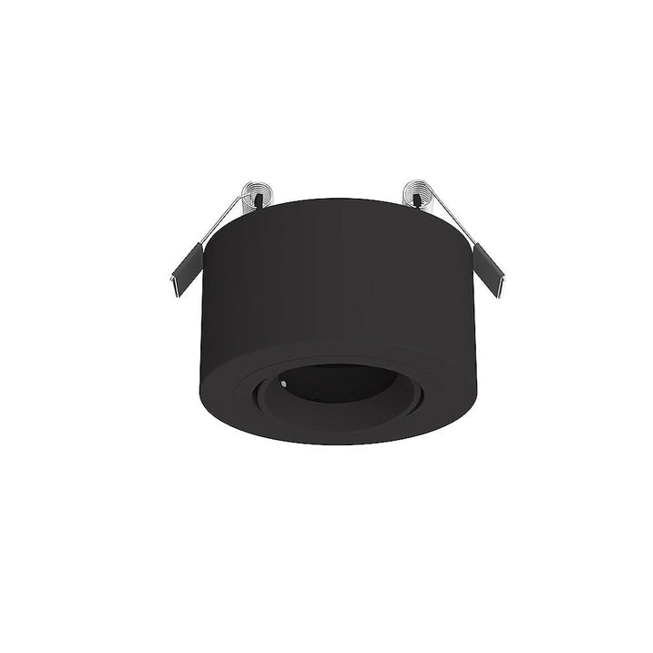 Recessed round black ceiling housing with flush pivot module bracket - TILLUME