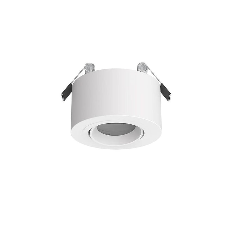 Recessed round white ceiling housing with flush pivot module bracket - TILLUME