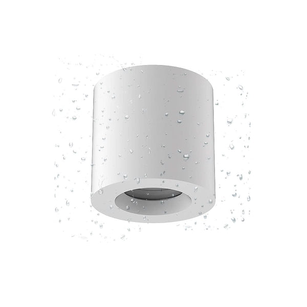 IP44 Surface mounted round white ceiling housing with flush rigid module bracket - TILLUME