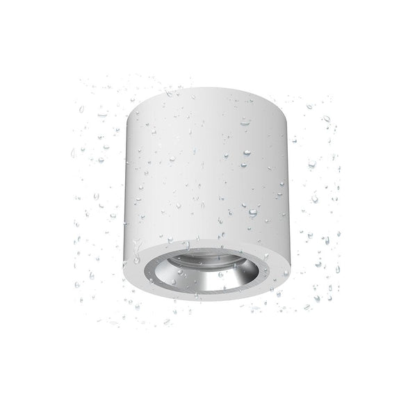 IP44 Surface mounted round white / chrome ceiling housing with flush rigid module bracket - TILLUME