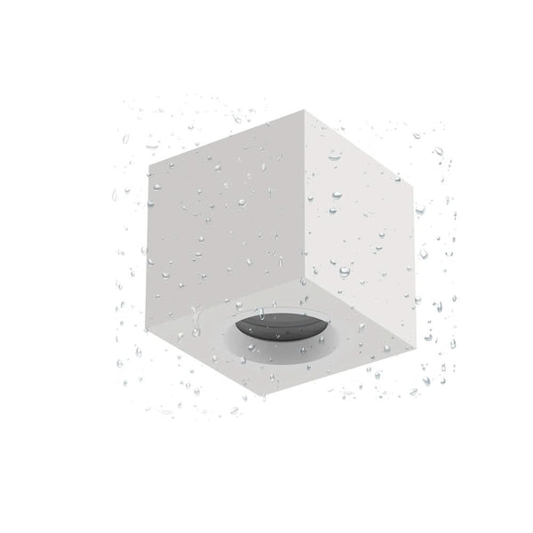 IP44 Surface mounted square white ceiling housing with flush rigid module bracket - TILLUME